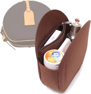 Lckaey round bag storage-Purse Organizer for old flower soft bag Applicable to round bag, support Kuqi Round bag Insert 2078-coffee-L