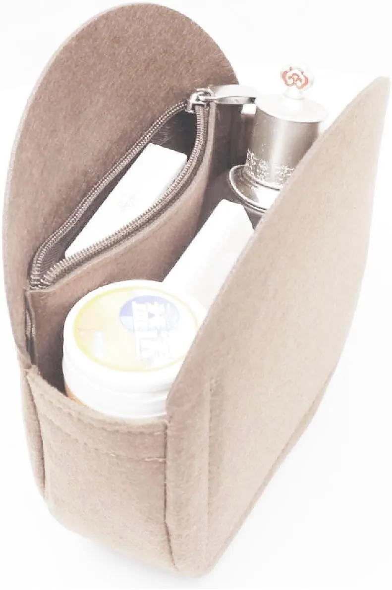 Lckaey round bag storage-Purse Organizer for old flower soft bag Applicable to round bag, support Kuqi Round bag Insert 2078-coffee-L
