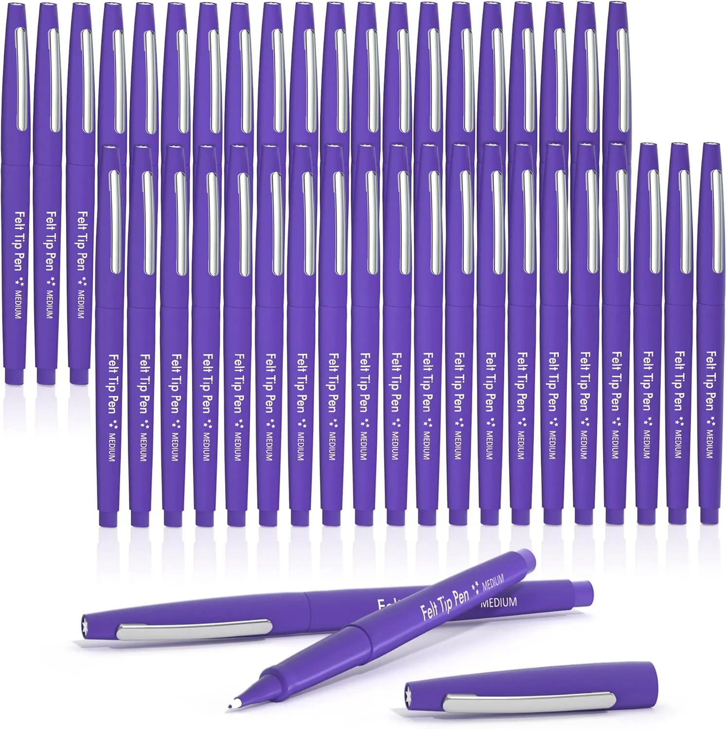 Lelix Felt Tip Pens, 40 Purple Pens, 0.7mm Medium Point Felt Pens, Felt Tip Markers Pens for Journaling, Writing, Note Taking, Planner, Perfect for Art Office and School Supplies
