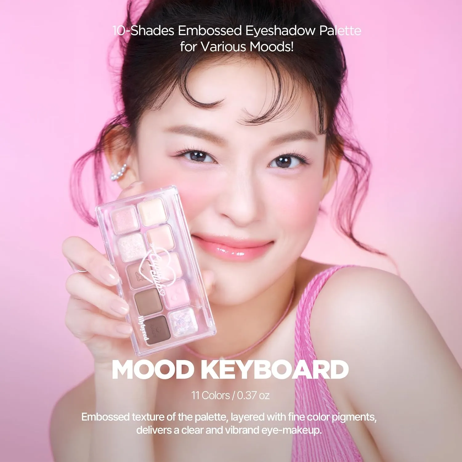lilybyred Mood keyboard eyeshadow palette | Soft neutral ash color, Long-Wearing, glitter, Clear watercolor | Palette With Easy Color Matching For All | K-beauty (01#Ash Cinnamon)