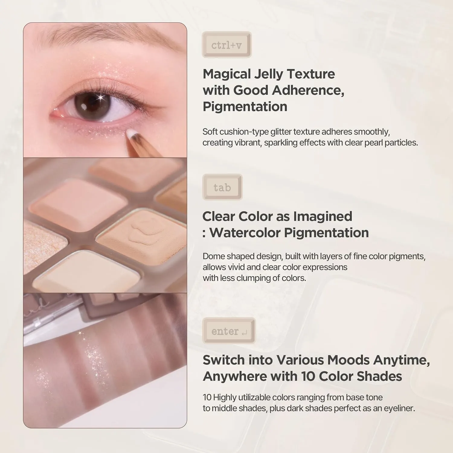lilybyred Mood keyboard eyeshadow palette | Soft neutral ash color, Long-Wearing, glitter, Clear watercolor | Palette With Easy Color Matching For All | K-beauty (01#Ash Cinnamon)
