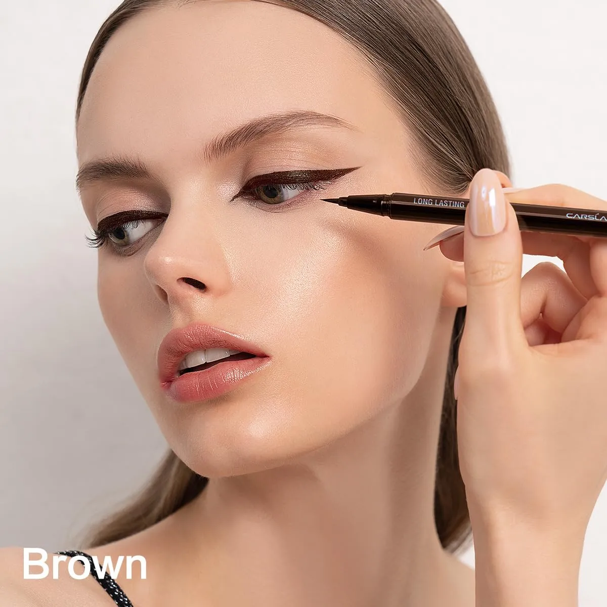 Liquid Eyeliner, Brown Eyeliner Liquid Liner, 12H Longlasting Eyeliners, Waterproof & Smudgeproof High Pigmented Eyeliners for Eye Makeup, Brown, 2count