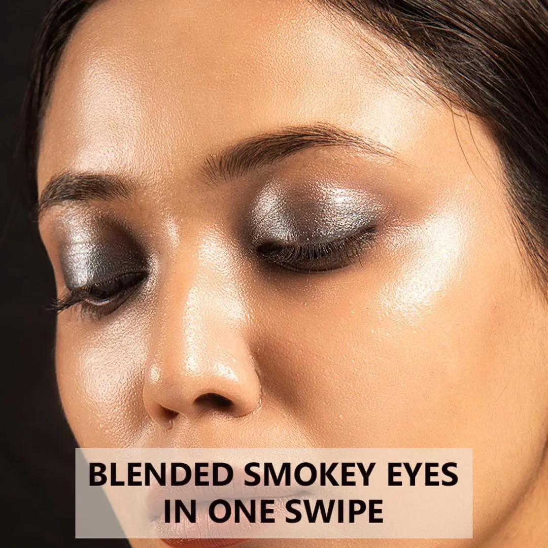 Liquid Metallic Eyeshadow |Smokey Eyes in One Swipe| Vegan, Long-Lasting, Crease Proof, Smudge Proof |Smokey Grey Colour Pop | Silicone Free, Talc Free 3.5 Ml