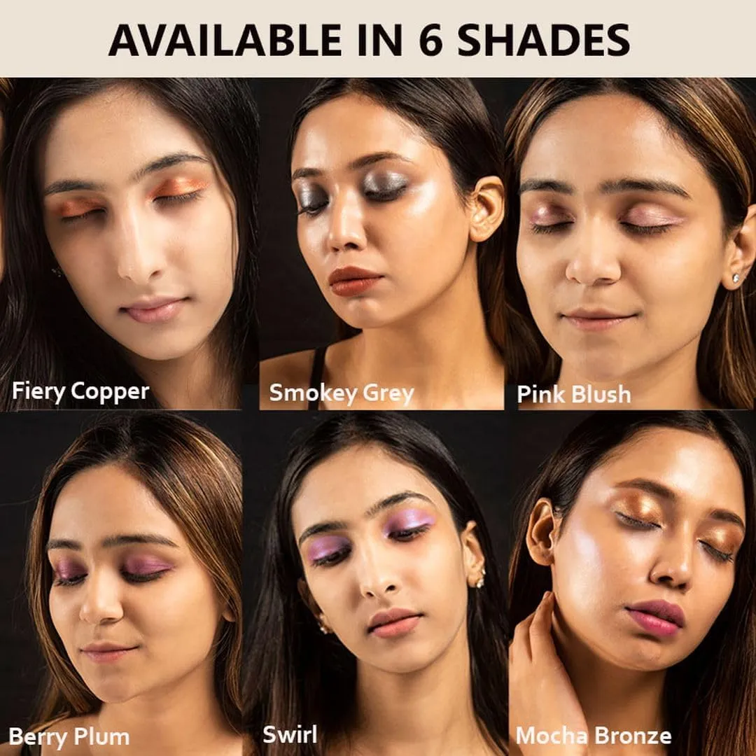 Liquid Metallic Eyeshadow |Smokey Eyes in One Swipe| Vegan, Long-Lasting, Crease Proof, Smudge Proof |Smokey Grey Colour Pop | Silicone Free, Talc Free 3.5 Ml