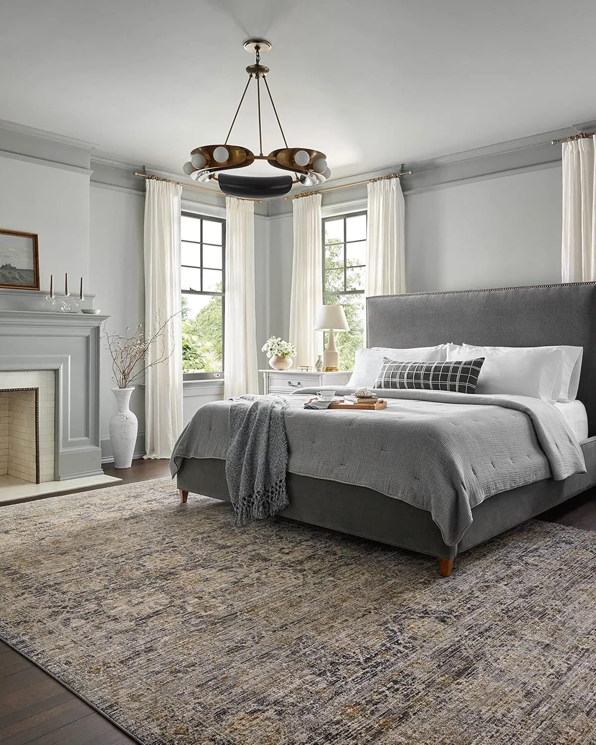Loloi Jean Stoffer Katherine Collection KES-02 Charcoal/Gold 2'-7'' x 10'-0'', .25" Pile Height, Runner Rug