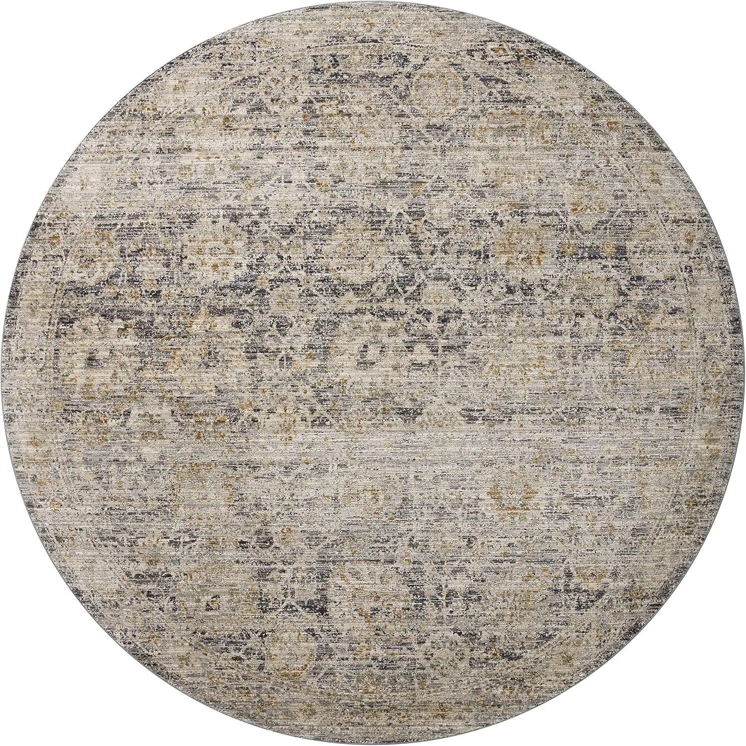 Loloi Jean Stoffer Katherine Collection KES-02 Charcoal/Gold 2'-7'' x 10'-0'', .25" Pile Height, Runner Rug