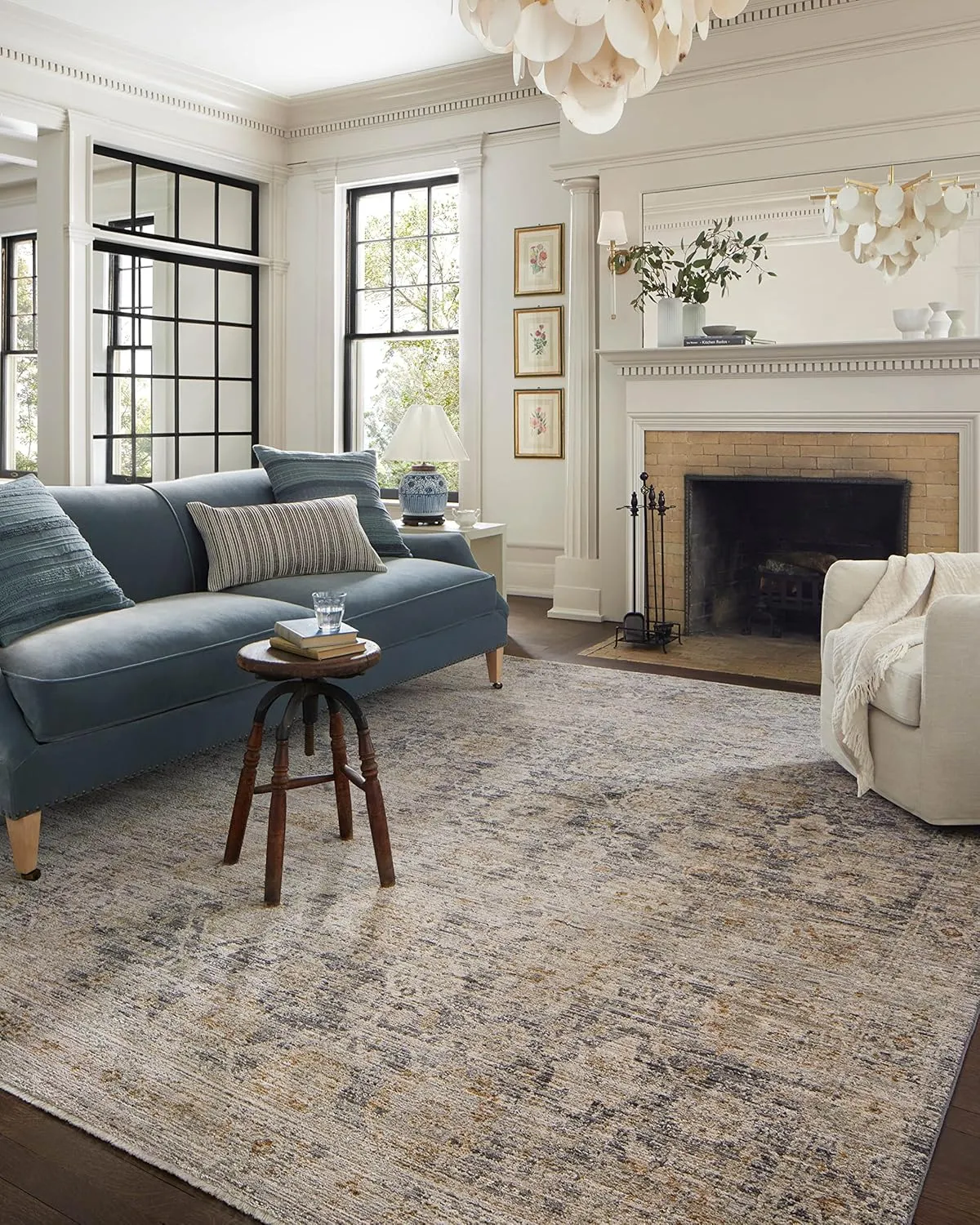 Loloi Jean Stoffer Katherine Collection KES-02 Charcoal/Gold 2'-7'' x 10'-0'', .25" Pile Height, Runner Rug