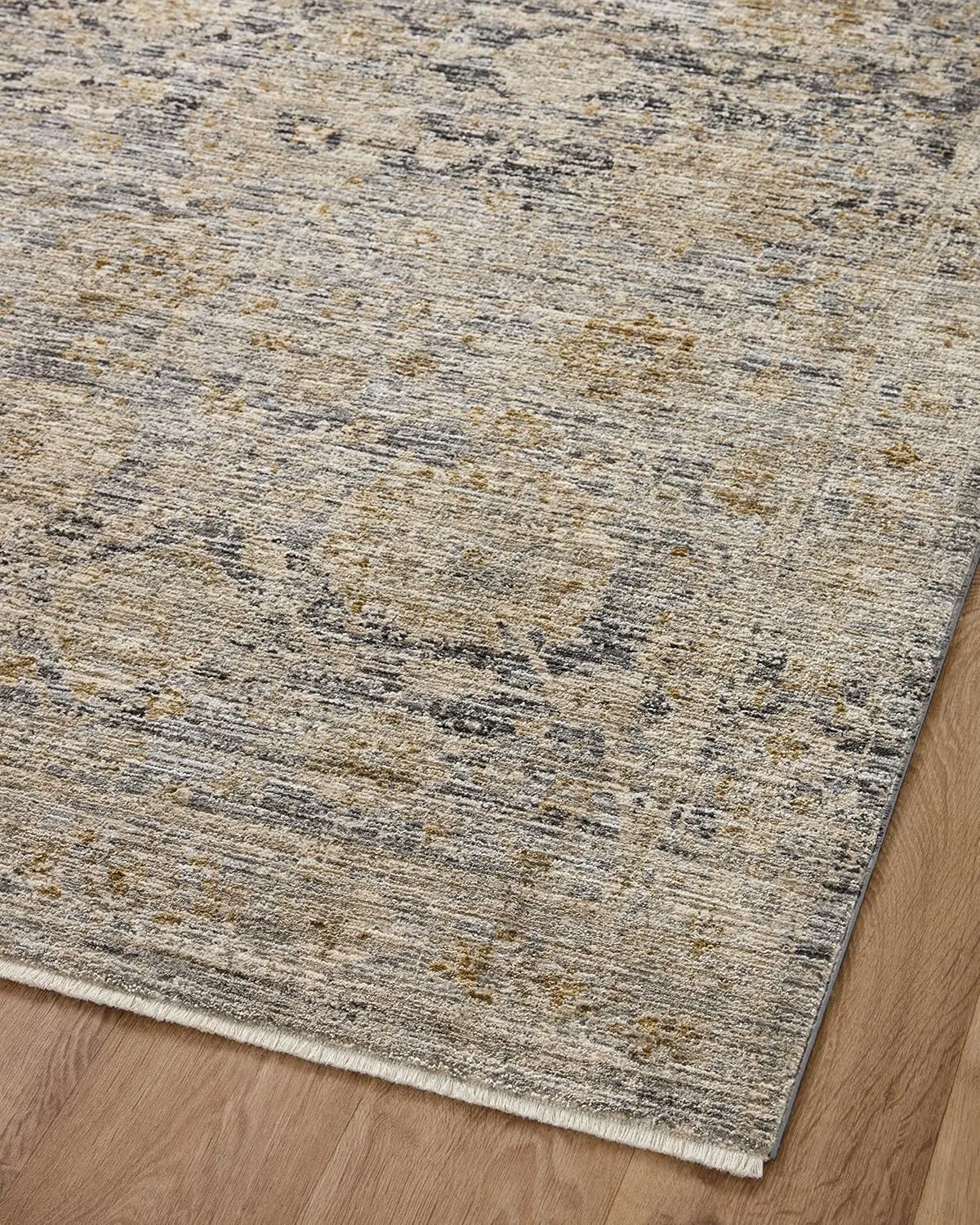 Loloi Jean Stoffer Katherine Collection KES-02 Charcoal/Gold 2'-7'' x 10'-0'', .25" Pile Height, Runner Rug