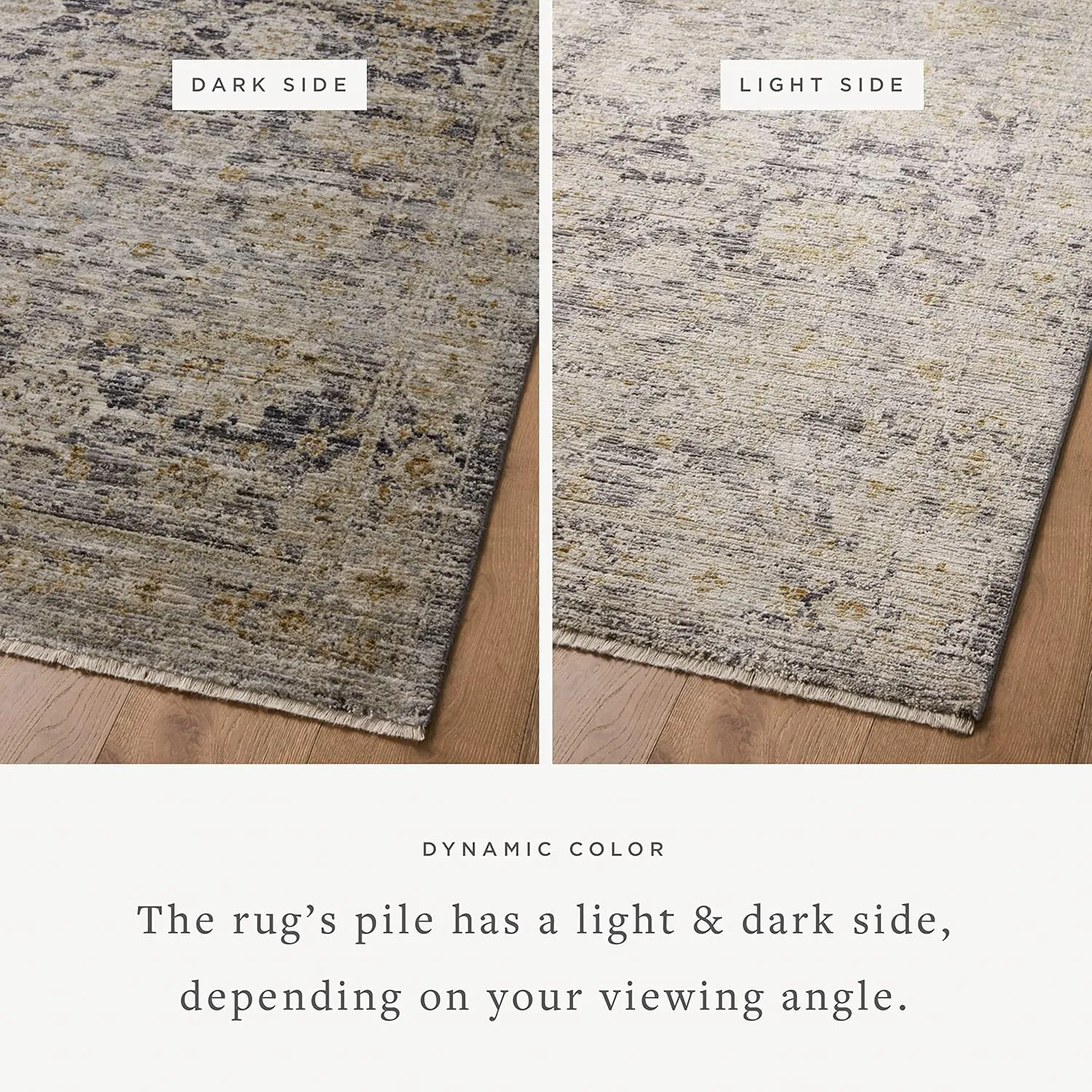 Loloi Jean Stoffer Katherine Collection KES-02 Charcoal/Gold 2'-7'' x 10'-0'', .25" Pile Height, Runner Rug