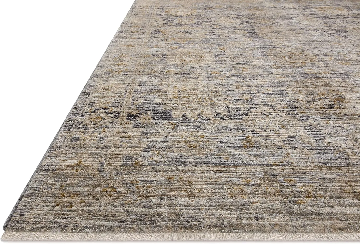 Loloi Jean Stoffer Katherine Collection KES-02 Charcoal/Gold 2'-7'' x 10'-0'', .25" Pile Height, Runner Rug