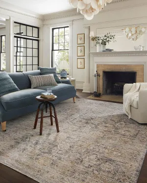 Loloi Jean Stoffer Katherine Collection KES-02 Charcoal/Gold 2'-7'' x 10'-0'', .25" Pile Height, Runner Rug