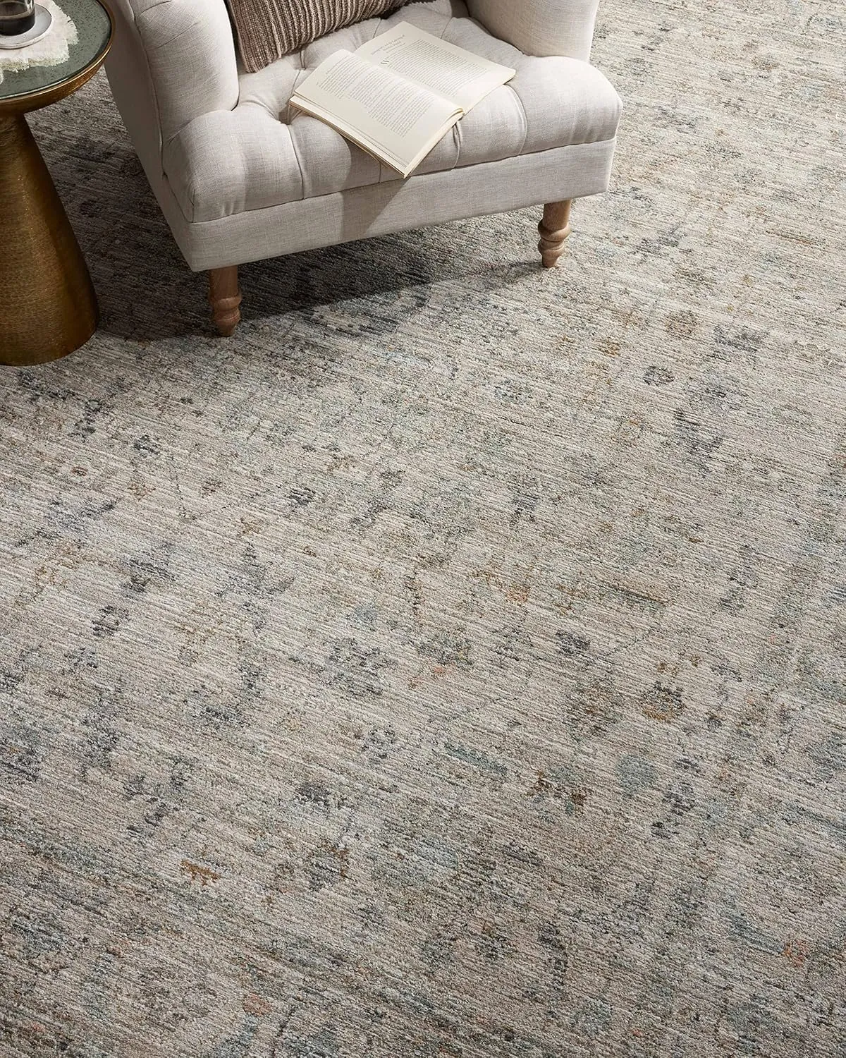 Loloi Jean Stoffer Katherine Collection KES-03 Beige/Mist 2'-7" x 12'-0", .25" Pile Height, Runner Rug