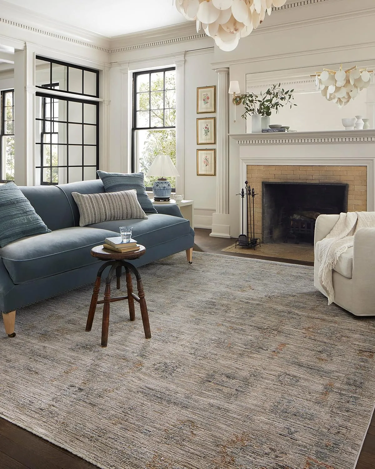 Loloi Jean Stoffer Katherine Collection KES-04 Pebble/Ocean 11'-6'' x 15'-7'', .25" Pile Height, Area Rug