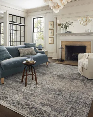 Loloi Jean Stoffer Katherine Collection KES-05 Graphite/Jade 2'-7'' x 10'-0'', .25" Pile Height, Runner Rug