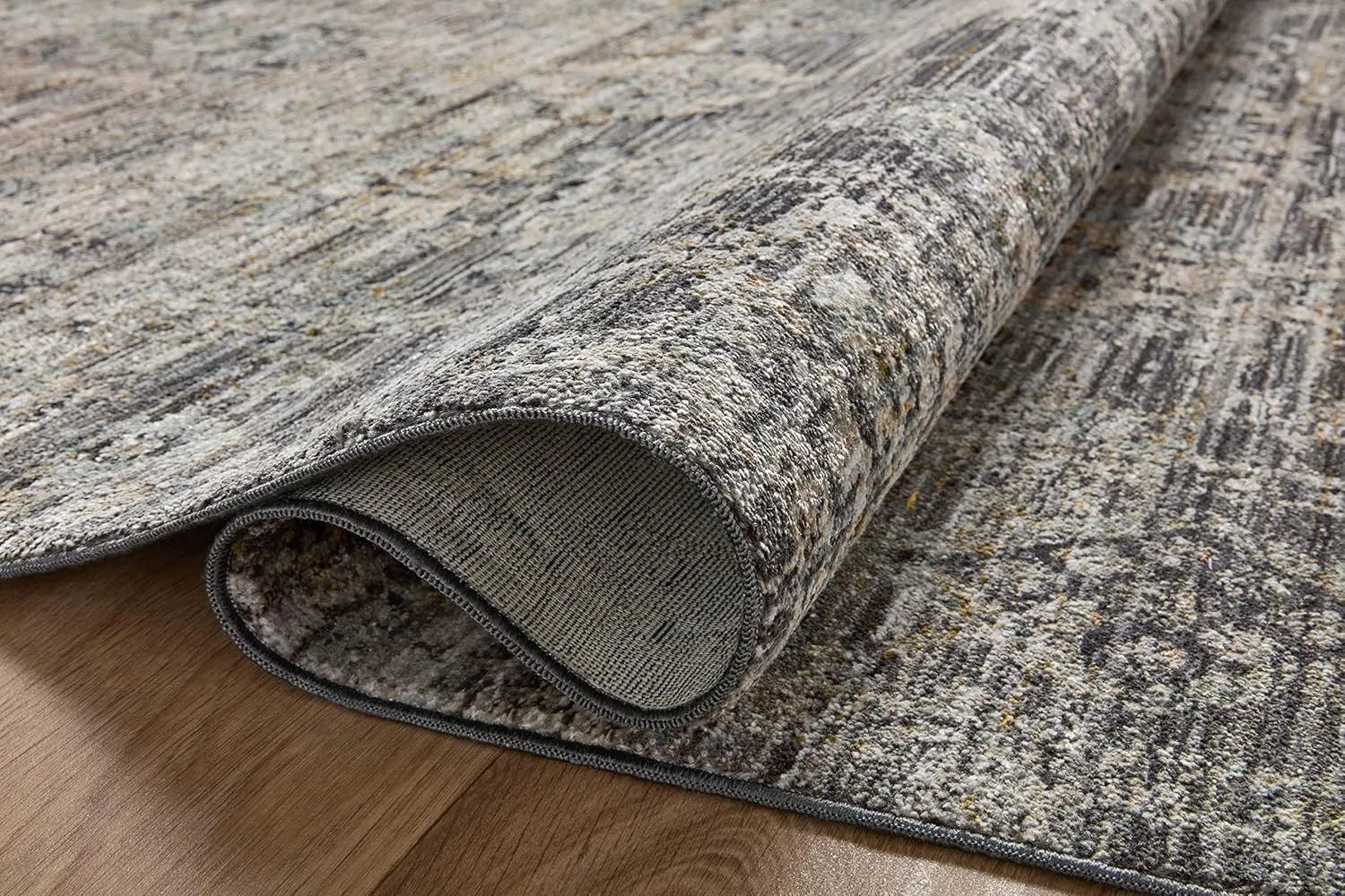 Loloi Jean Stoffer Katherine Collection KES-05 Graphite/Jade 2'-7'' x 10'-0'', .25" Pile Height, Runner Rug