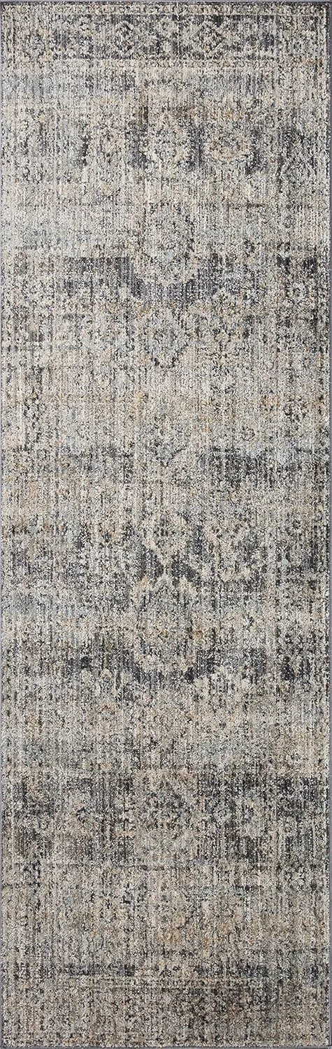 Loloi Jean Stoffer Katherine Collection KES-05 Graphite/Jade 2'-7'' x 10'-0'', .25" Pile Height, Runner Rug