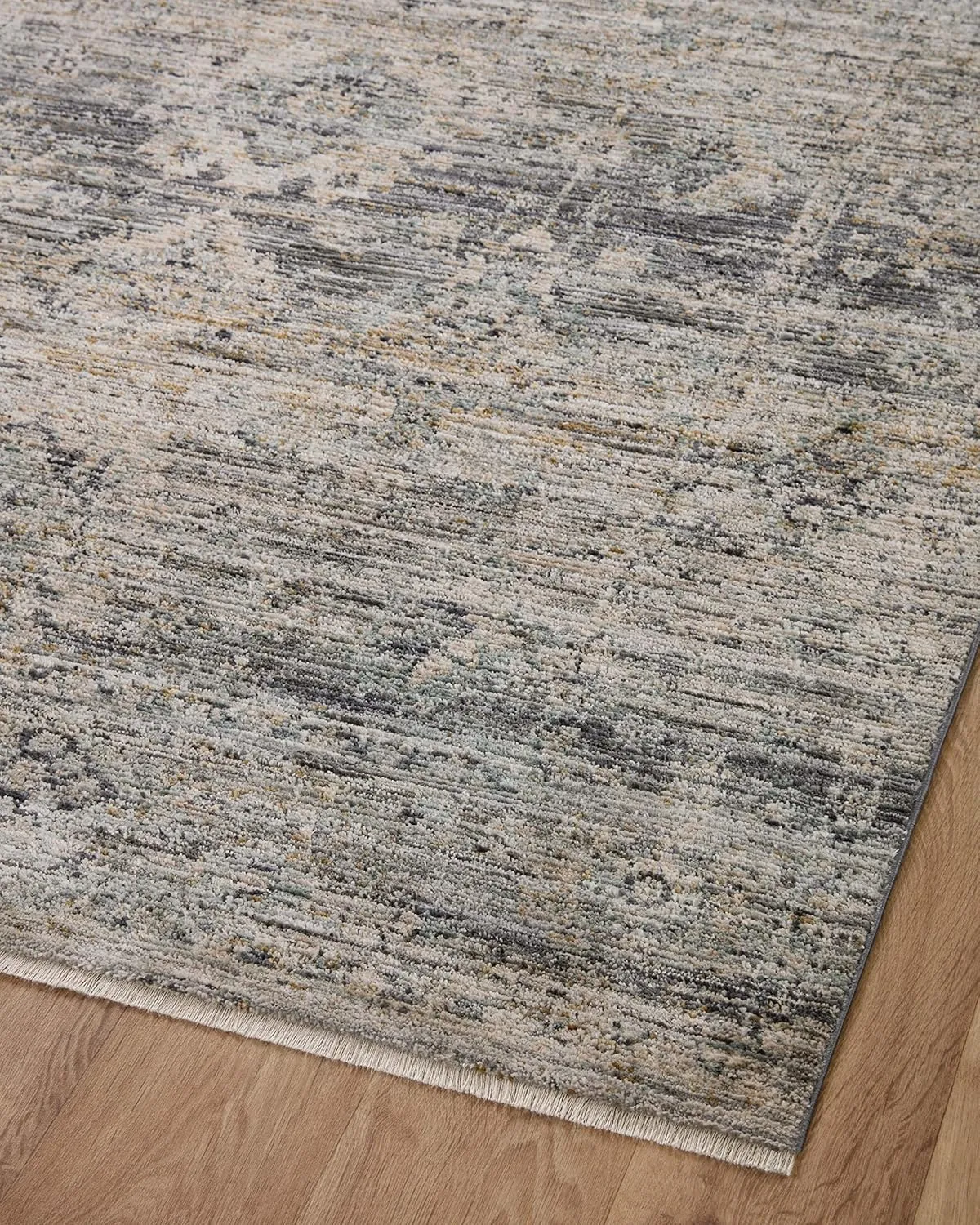 Loloi Jean Stoffer Katherine Collection KES-05 Graphite/Jade 2'-7'' x 10'-0'', .25" Pile Height, Runner Rug