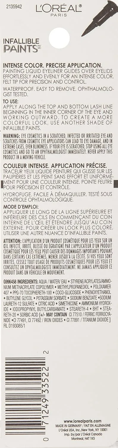 L'Oréal Paris Infallible Paints Eyeliner, Wild Green, 0.034 fl. oz.