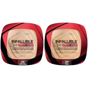 L'Oreal Paris Infallible Fresh Wear Foundation Powder Ivory Buff 0.31 oz. & Vanilla 0.31 oz. Bundle