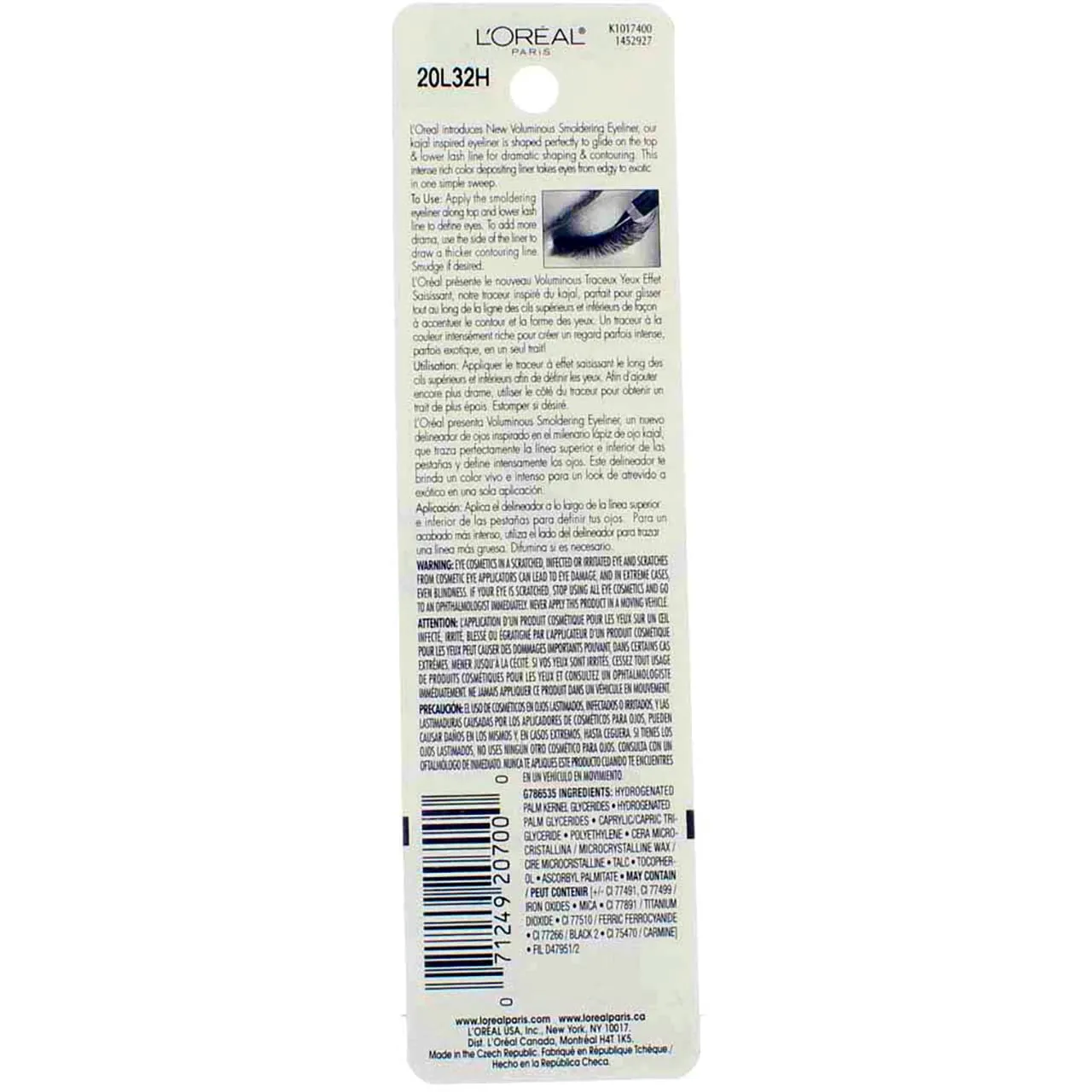 L’Oreal ParisVoluminous Smoldering Liner, Black [645] 0.09 oz (Pack of 3)