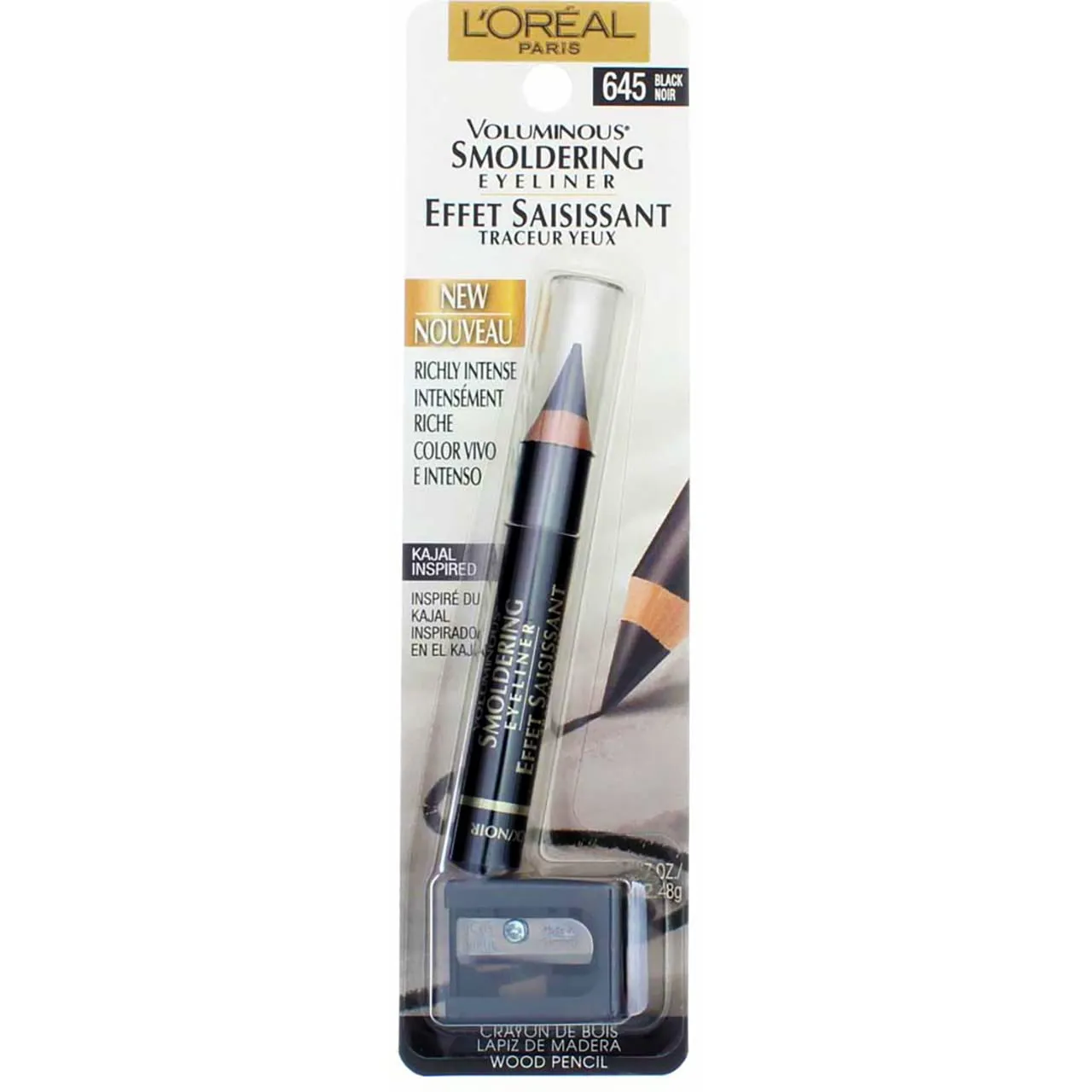 L’Oreal ParisVoluminous Smoldering Liner, Black [645] 0.09 oz (Pack of 3)