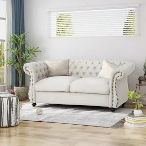 Love Seat Couches, Upholstered Sofa Sleeper Couch with Pillows, Loveseat Sofa for Living Room, Apartment, Office,Apartmen, Beige