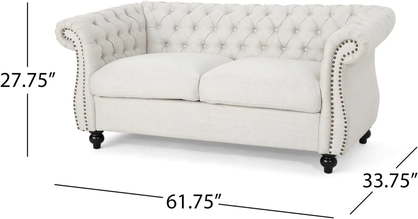 Love Seat Couches, Upholstered Sofa Sleeper Couch with Pillows, Loveseat Sofa for Living Room, Apartment, Office,Apartmen, Beige