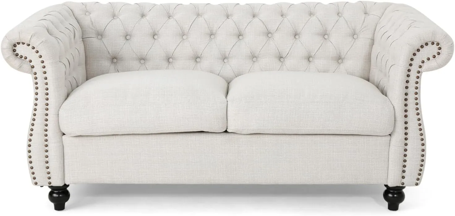 Love Seat Couches, Upholstered Sofa Sleeper Couch with Pillows, Loveseat Sofa for Living Room, Apartment, Office,Apartmen, Beige
