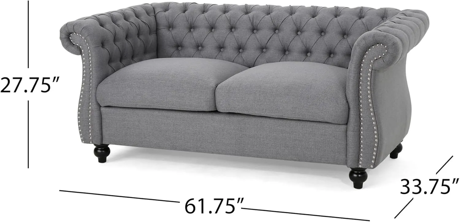 Love Seat Couches, Upholstered Sofa Sleeper Couch with Pillows, Loveseat Sofa for Living Room, Apartment, Office,Apartmen, Dark Gray