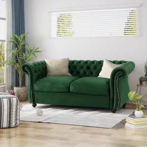 Love Seat Couches, Upholstered Sofa Sleeper Couch with Pillows, Loveseat Sofa for Living Room, Apartment, Office,Apartmen, Emerald