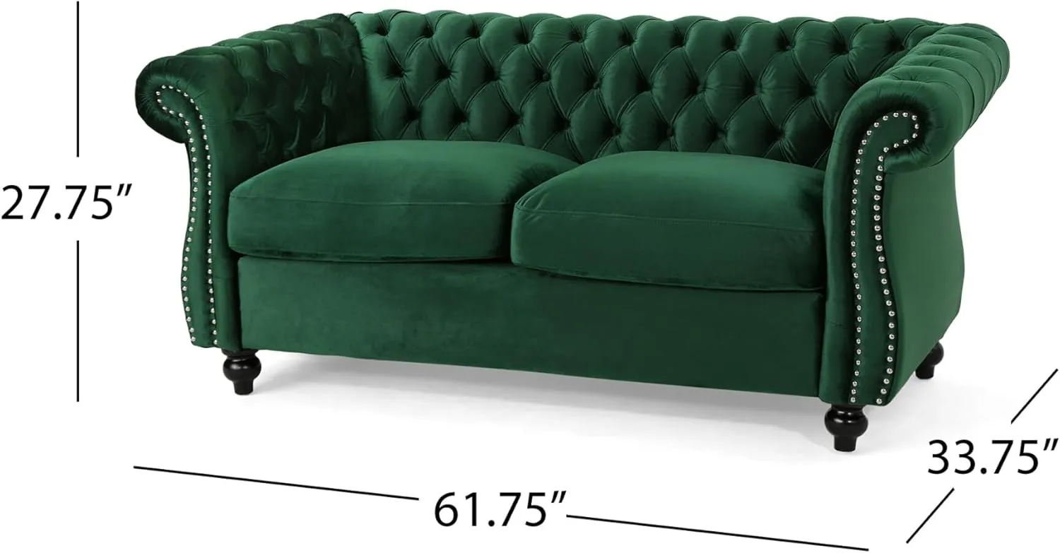 Love Seat Couches, Upholstered Sofa Sleeper Couch with Pillows, Loveseat Sofa for Living Room, Apartment, Office,Apartmen, Emerald