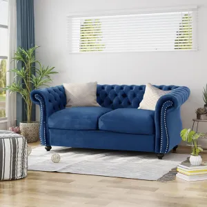 Love Seat Couches, Upholstered Sofa Sleeper Couch with Pillows, Loveseat Sofa for Living Room, Apartment, Office,Apartmen, Navy Blue