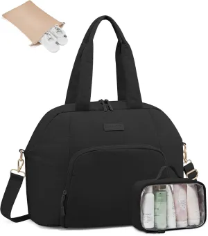 LOVEVOOK Gym Bag for Women 3Pcs Puffer Duffle Bag for Travel Soprt Work Weekender and Overnight Duffel Tote for Carry on Personal Item