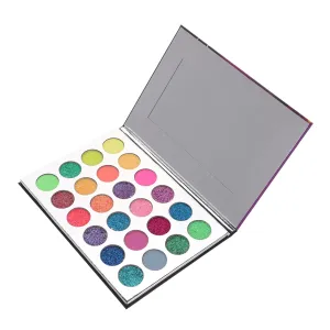 Luminous Eyeshadow Palette Glittery Makeup Palette for Women Girls 24 Colors Halloween Decor Stage Performance and Everyday Look