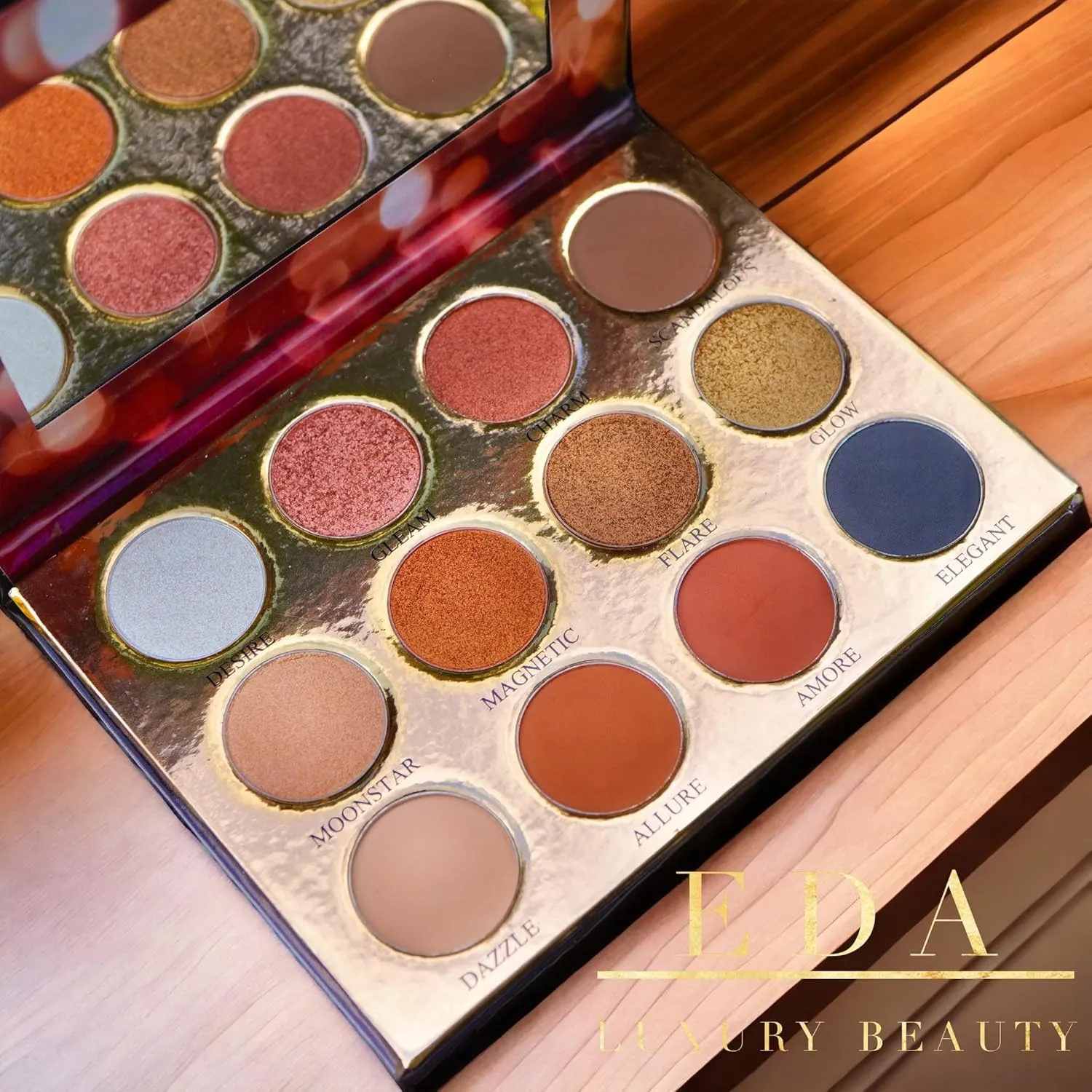 Luxe Exotic Eyeshadow Palette - Matte, Shimmer, Glitter & Metallic Eye Makeup Pallet Highly Pigmented Colorful Powder - Long Lasting Eye Shadow - Vegan & Paraben-Free