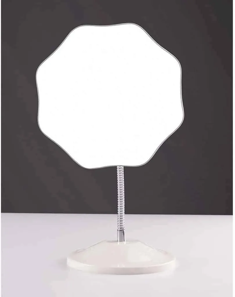 LXB Makeup Small Mirror,Makeup Mirror Desktop Simple Large European-Style Princess Mirror Creative Single Mirror Desk Dormitory Vibrating Vanity Mirror,Diameter 21Cm