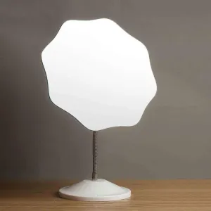 LXB Makeup Small Mirror,Makeup Mirror Desktop Simple Large European-Style Princess Mirror Creative Single Mirror Desk Dormitory Vibrating Vanity Mirror,Diameter 21Cm