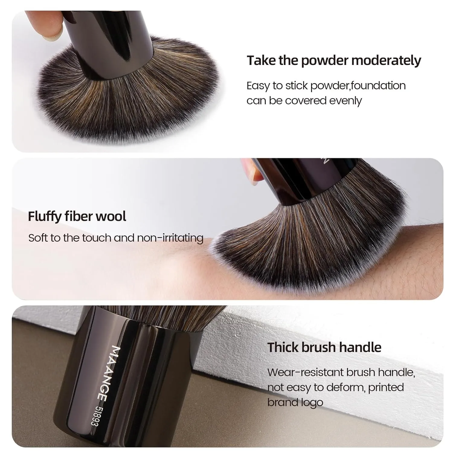MAANGE 20 PCS Foundation Makeup Brush Set, Double-ended Kabuki Contour Brush for Liquid Powder Concealer Blending Blush Face Makeup Tools (Black)