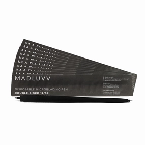 MADLUVVV 2-in-1 Micro Brow Sterile Pen for Professional Brow Artistry, Premium Micro Hair Strokes & Shading, Disposable Double Sided Pens for Eyebrow Ink - #12/5R