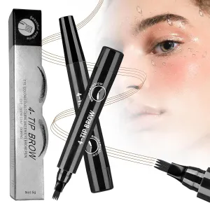 Magic Eyebrow Pencil, 2025 Upgraded Eyebrow Contouring Pen Waterproof Microblading Eyebrow Pencil Contouring Pen 4 Tipped Precise Brow Pens, for Natural Eyebrow Makeup (5# smoke gray)