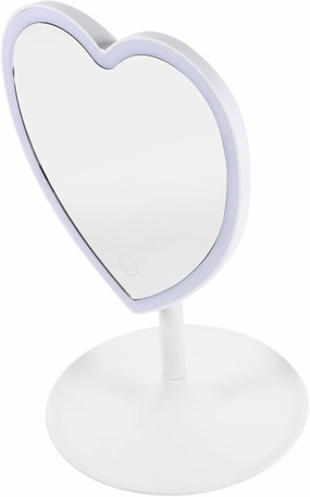 MAGICLULU LED Heart Makeup Mirror with Light Desktop Vanity Mirror for Home Use Portable Compact Design for Daily Makeup and Travel High Definition Reflection