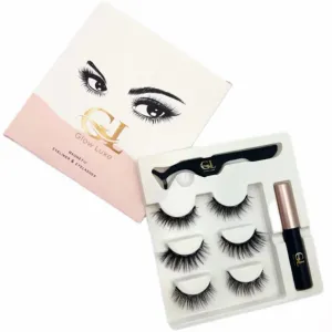 Magnetic Eyelashes Perfect for Any Eye Shape with Strong Hold Eyeliner And Precision Lash Tweezer -3 Pairs 3D Magnetic Eyelashes With Lash Tweezers &Eyeliner. (No Glue)