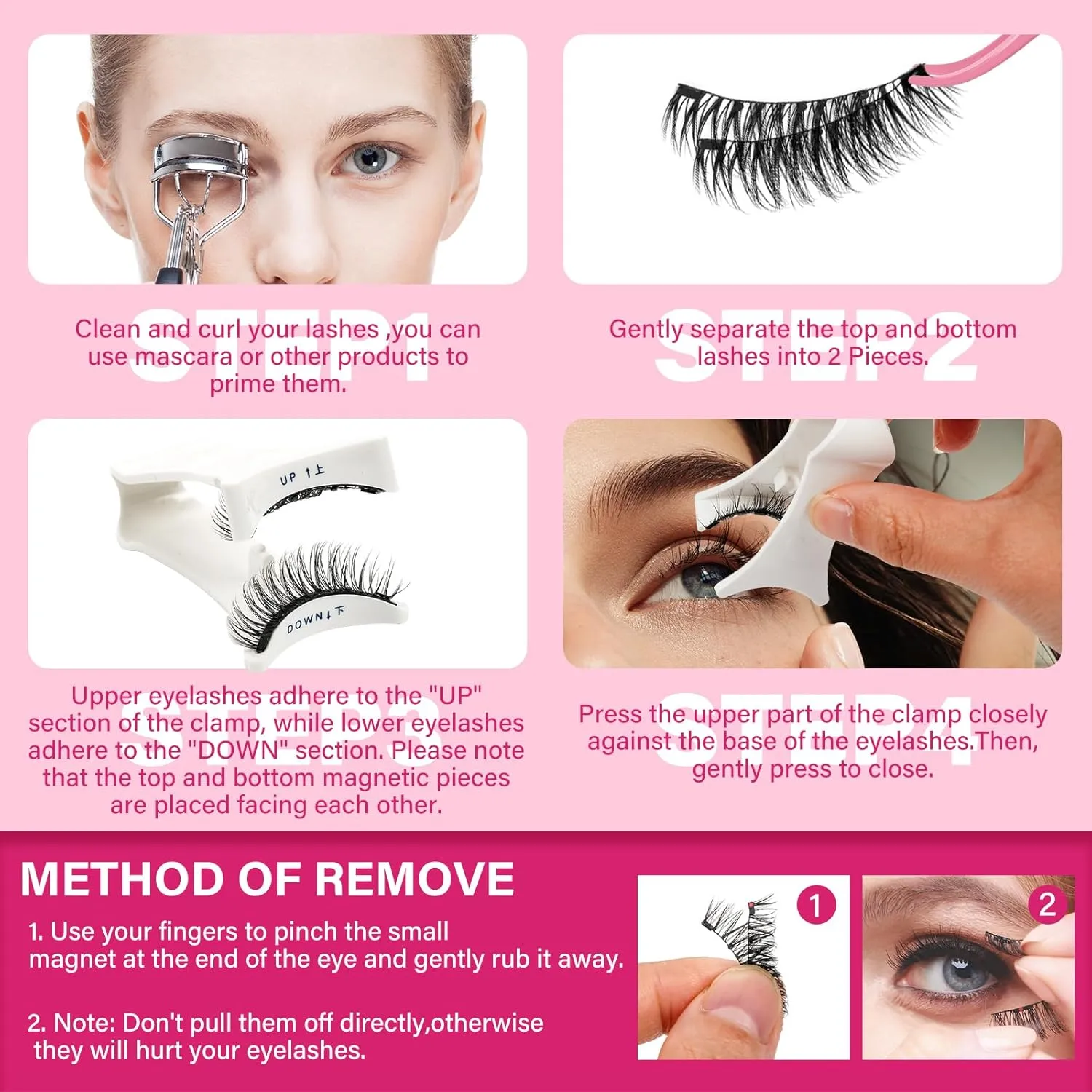 Magnetic Eyelashes With Applicator Long Lasting And Reusable Magnetic Lashes Kit 5Pcs Magnets Per Piece No Glue Needed False Eyelashes Waterproof,Cruelty Free,Easy To Wear(2Pairs,Vibrant Blissful)