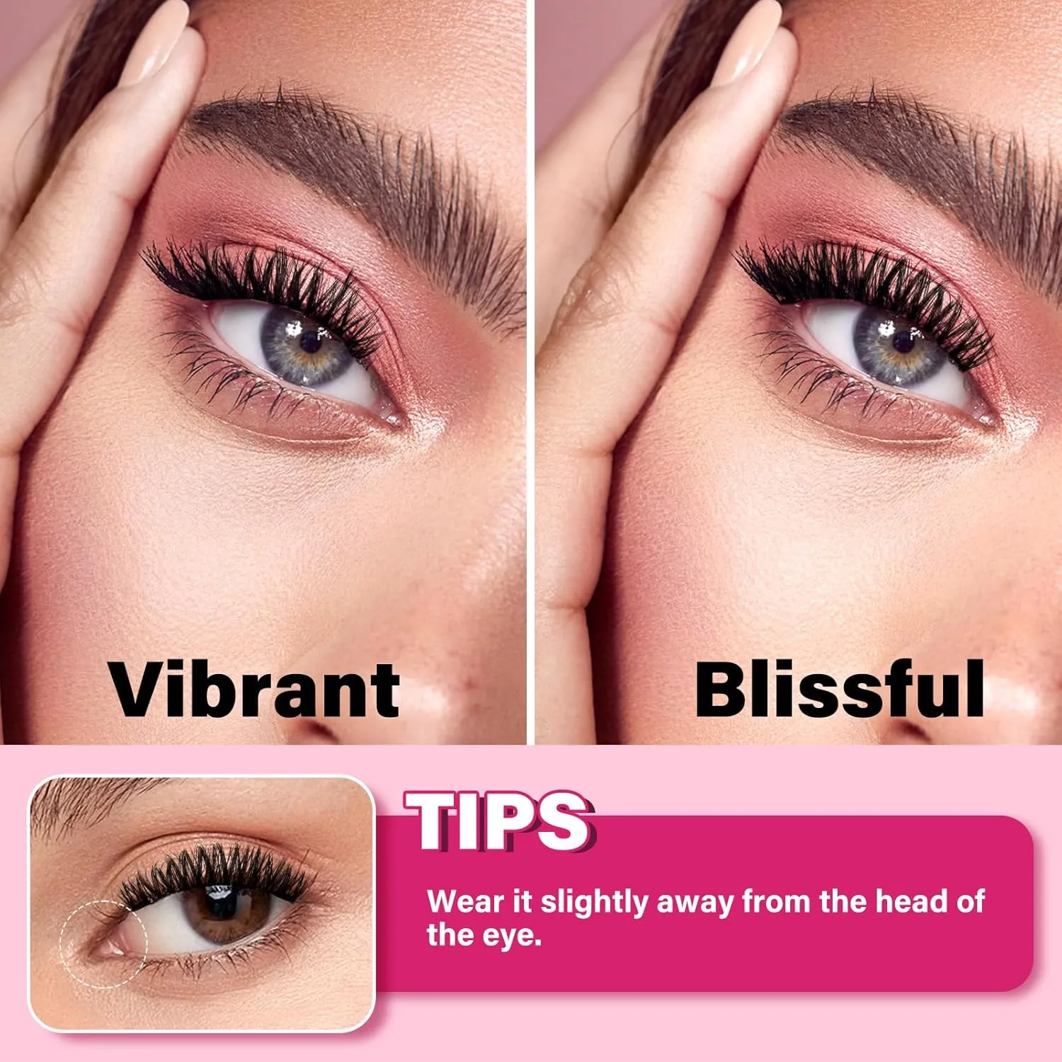 Magnetic Eyelashes With Applicator Long Lasting And Reusable Magnetic Lashes Kit 5Pcs Magnets Per Piece No Glue Needed False Eyelashes Waterproof,Cruelty Free,Easy To Wear(2Pairs,Vibrant Blissful)