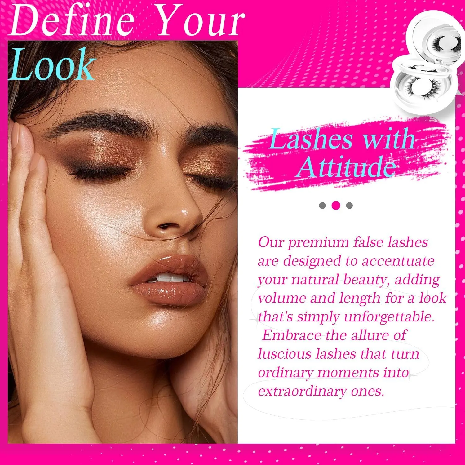 Magnetic Eyelashes with Applicator,Magnetic Eyelashes Natural Look, Ginani Magnet Lashes without Eyeliner