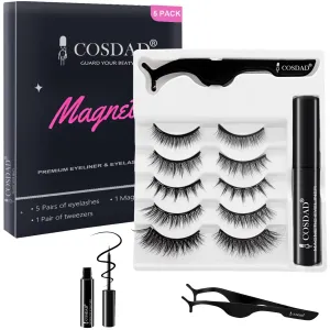 Magnetic Eyeliner & Eyelash Set – Easy-to-Apply Reusable Magnetic Lashes with Precision Applicator