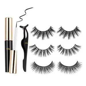 Magnetic False Lashes, [2022 New Upgraded] [Totally NO GLUE NEEDED Magnetic Eyelashes] Magnetic Eyeliner With Magnetic Eyelashes