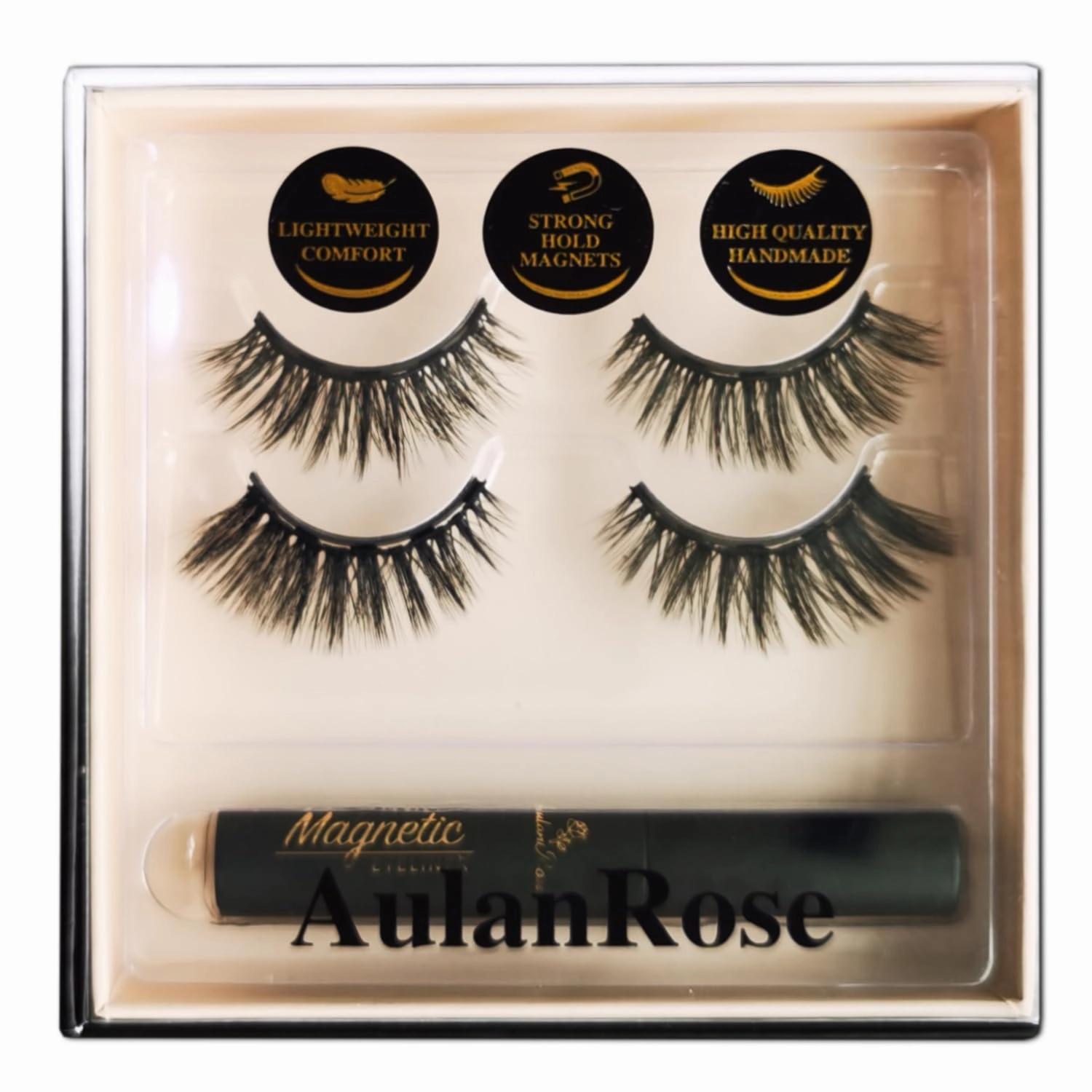 Magnetic Eyelashes with Eyeliner: 60 Wears of Reusable Volume Faux Mink Magnetic Lashes, Dramatic Medium Cat Eye Style, Cruelty-Free & Vegan