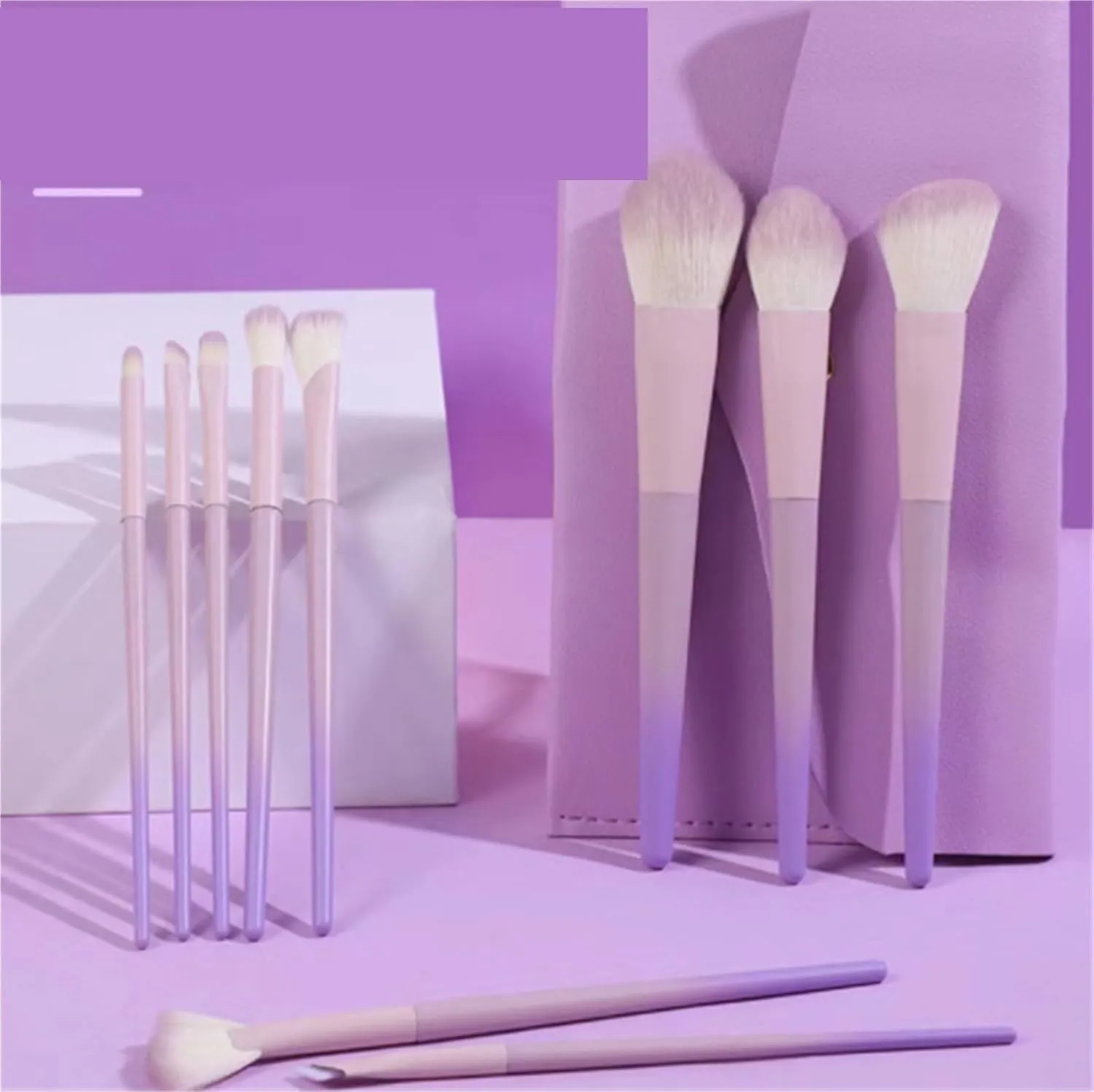 Make Up Brushes Set 10pcs Makeup Brush Set Purple Soft Loose Powder Brush Eye Shadow Brush Lip Brush Makeup Brush Makeup Tools Set(Purple-Brush Pack)