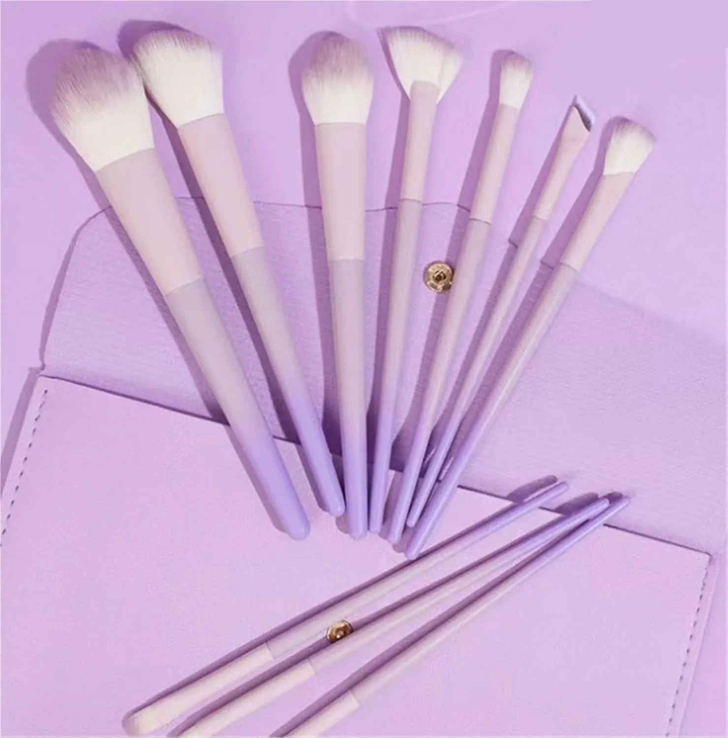 Make Up Brushes Set 10pcs Makeup Brush Set Purple Soft Loose Powder Brush Eye Shadow Brush Lip Brush Makeup Brush Makeup Tools Set(Purple-Brush Pack)